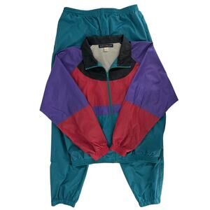 90s color-block wind suit 1990s vintage